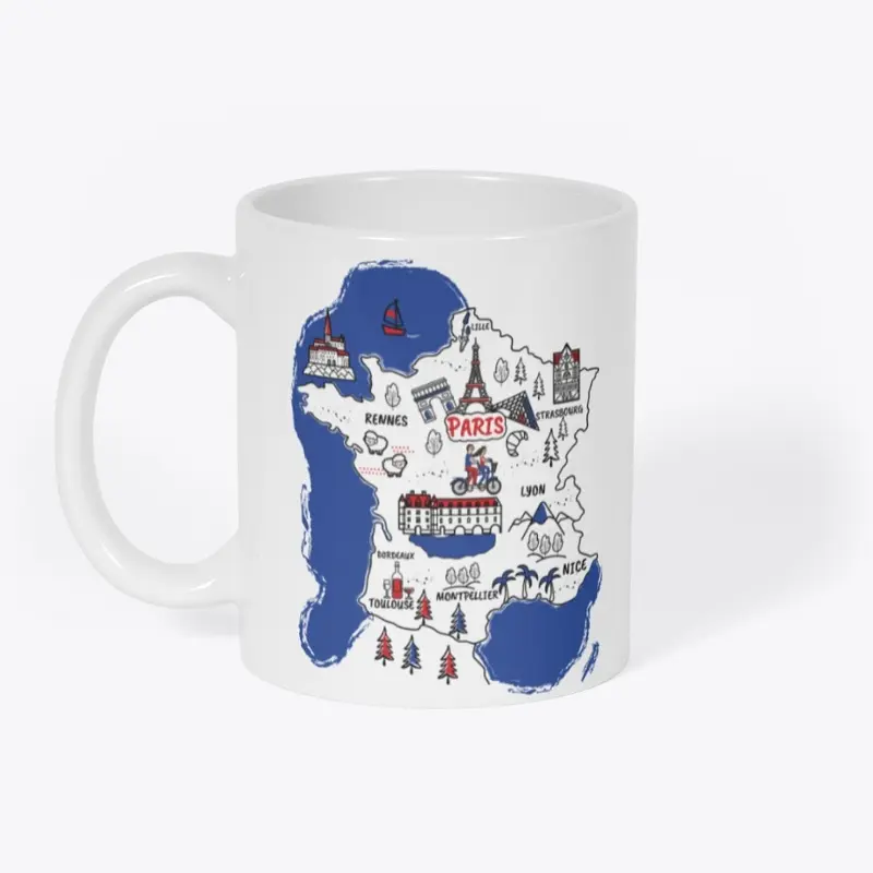 FRANCE MAP MUG A&B